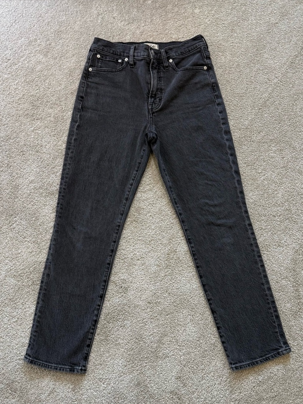 Madewell The Perfect Vintage Jean Womens 27 Black Wash High Rise Straight Denim